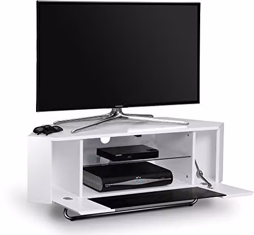 Centurion Supports Hampshire Gloss White and Black Contrast TV Cabinet for 26-50 inch Flat Screen TVs W/D/H: 111 x 40 x 41 cm – 4
