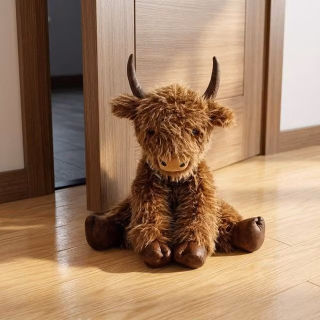 Garden Greatness Henry Highland Cow Decorative Doorstop in Brown and Multicolour