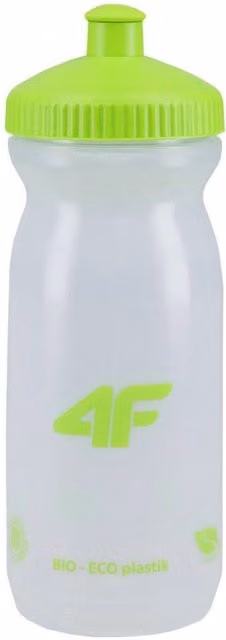 4F Unisex BPA-Free Plastic Water Bottle with Screw Cap, Green, 600ml