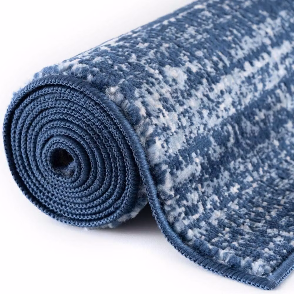 THE RUGS Montana Abstract Design Area Rug in Navy, Blue, Grey and Beige, W: 290 cm, D: 200 cm – 2
