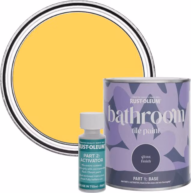 Rust-Oleum Bathroom Tile Paint in Gloss Finish, Lemon Jelly, 0.75 l, Yellow