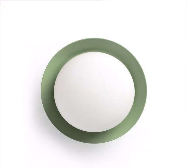 Faro May LED Round Flush Wall and Ceiling Lamp in Green