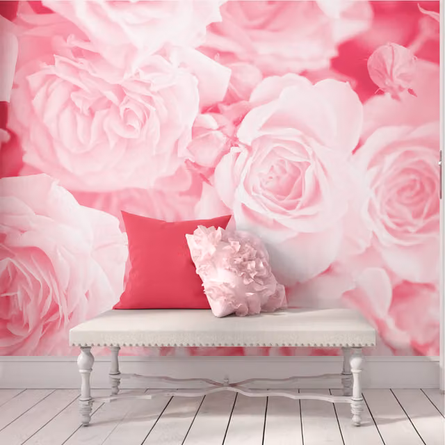 Origin Murals Petals Classic Floral Wall Mural in Pink (Medium)