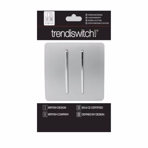 Trendi Modern Plastic Light Switch in Silver and Black – 2