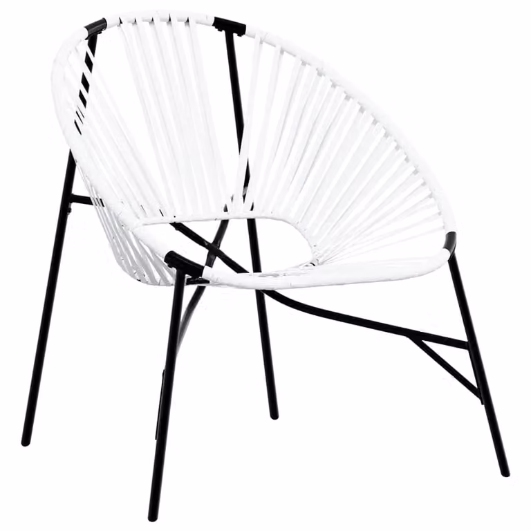 Berkfield Home Modern Garden Egg Chair in Black and White Poly Rattan