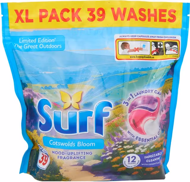 Surf 3 in 1 Scented Laundry Capsules, Multicolour
