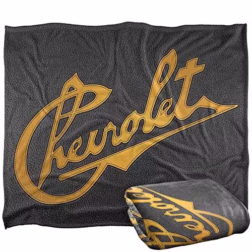 LOGOVISION Chevrolet White Super Soft Fleece Throw Blanket W/D/H: 152 x 127 cm – 1