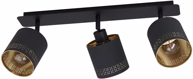 Eglo Esteperra 3-Light Adjustable Ceiling Spotlight in Black and Gold/Brass
