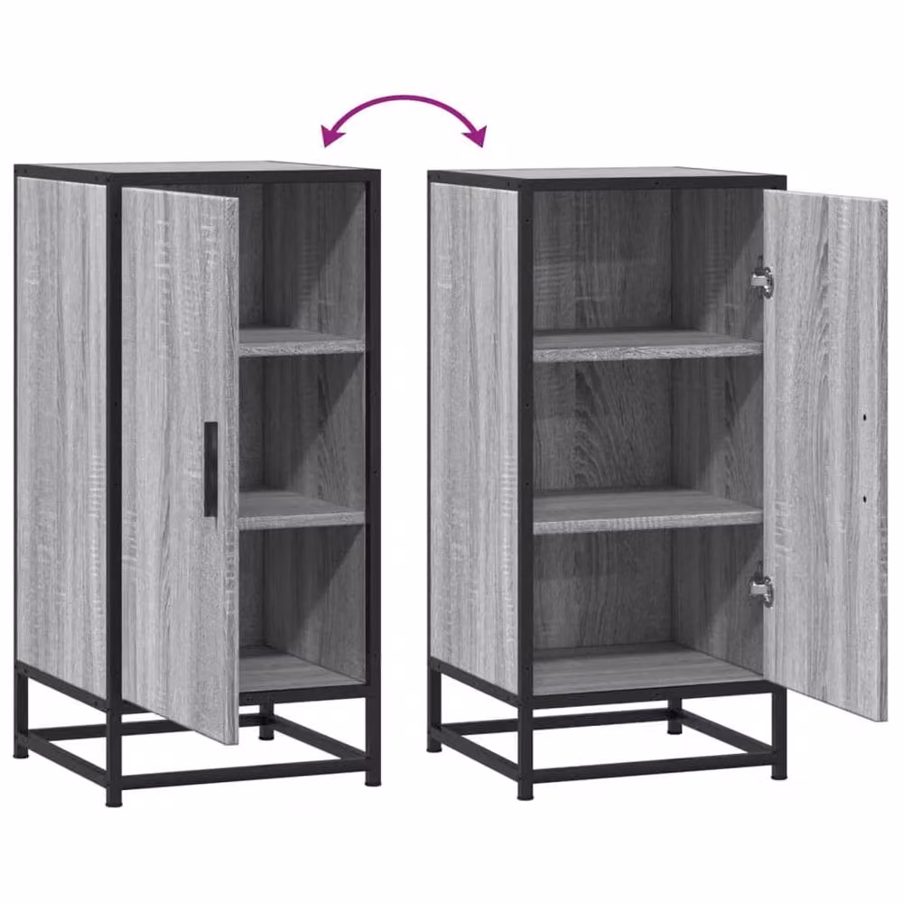 Berkfield Home Grey Sonoma Sideboard in Engineered Wood and Metal, W/D/H: 35.5 x 35 x 76 cm – 3