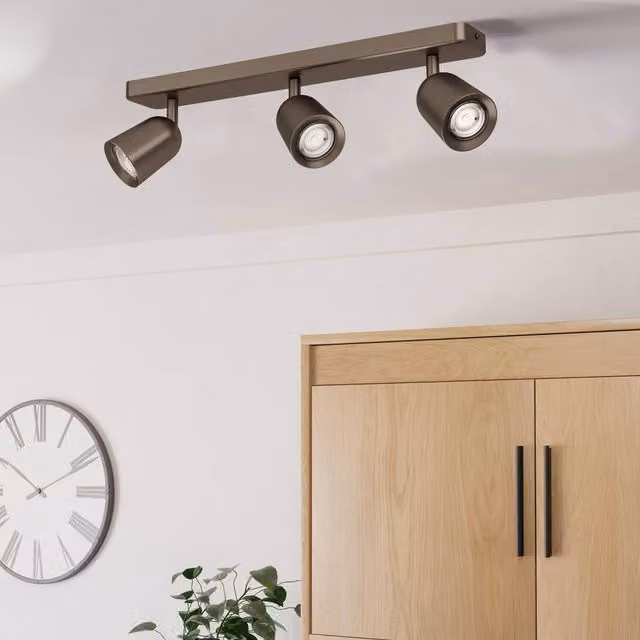 Eglo Camaldoli 3-Light Adjustable Metal Spotlight in Dark Bronze with GU10 Sockets