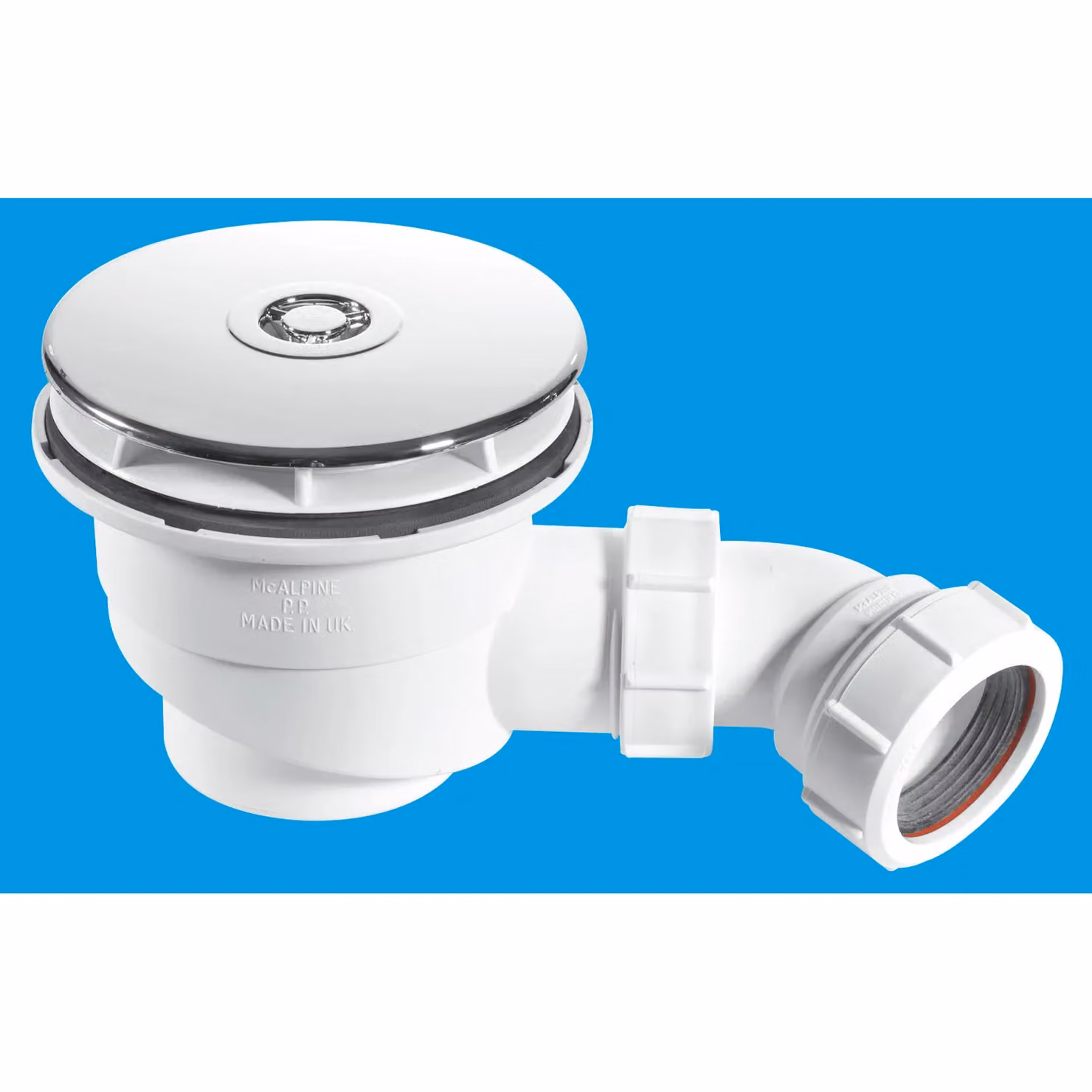 McAlpine Round Water Seal Shower Trap with Chrome Plated Brass Flange in White and Silver – 2