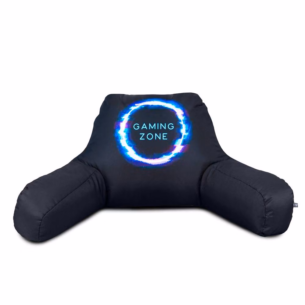 rucomfy Gaming Zone Controller Cushion Black Soft Fabric Beanbag Pillow with Removable Water-Repellent Cover – 2