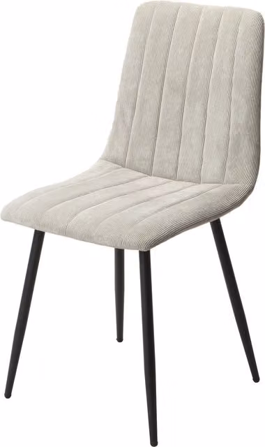 Core Products Ltd Pair of Modern Straight Stitch Fabric Dining Chairs in Light Grey and Black