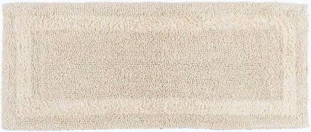 Homescapes Luxury Reversible Cotton Bath Mat Runner in Beige, W/D/H: 40 x 100 cm