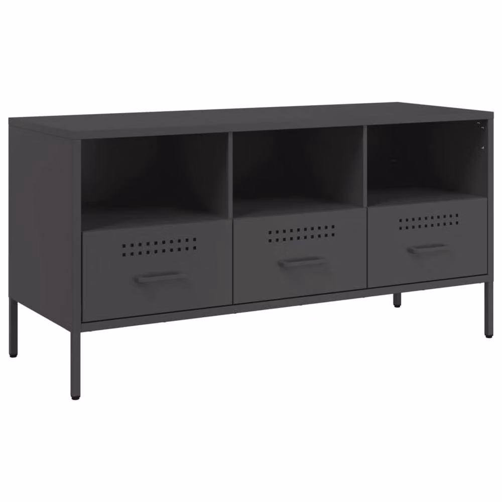 Berkfield Home Industrial Black Metal TV Cabinet W/D/H: 100.5 x 39 x 50.5 cm – 3
