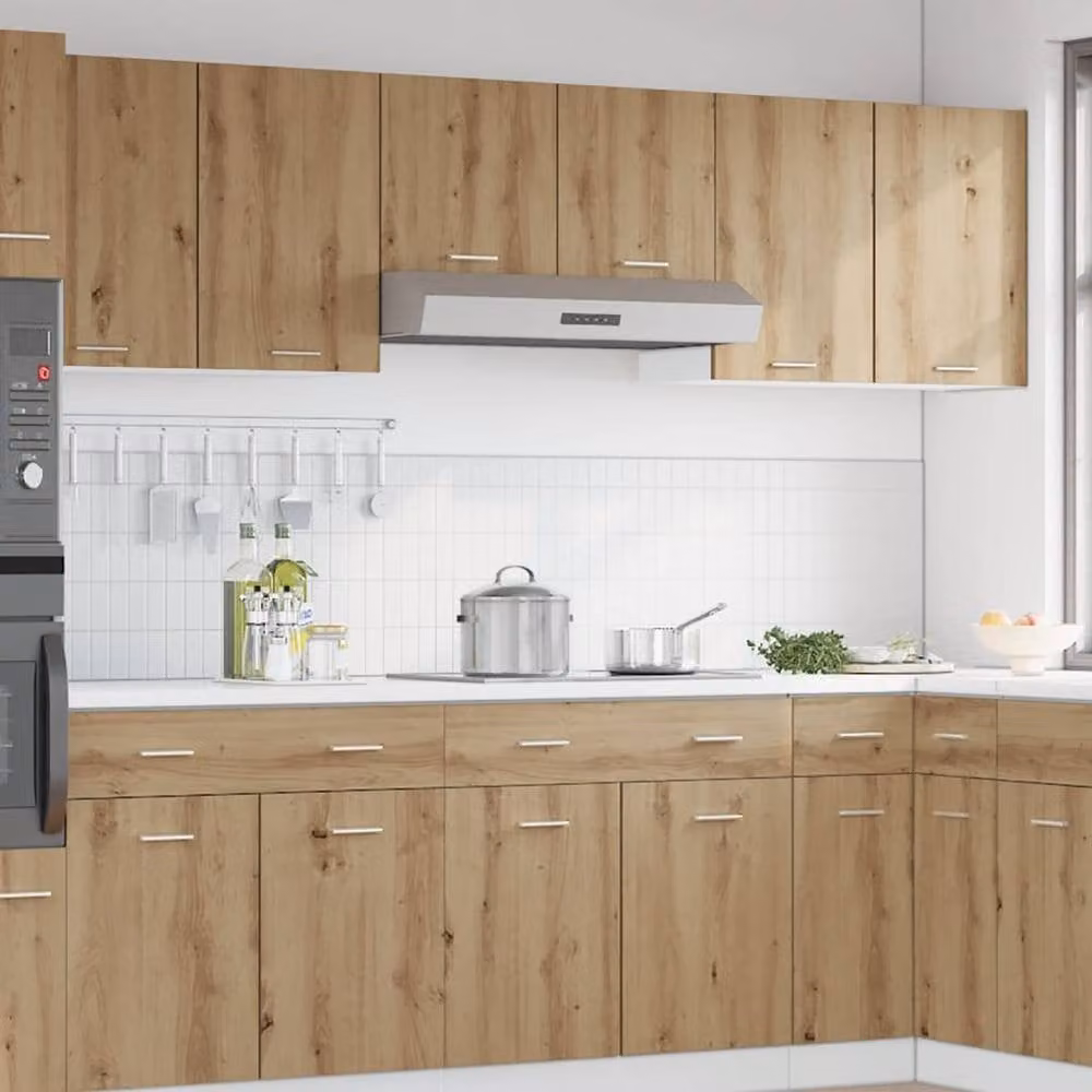 Berkfield Home Lyon Hanging Kitchen Cabinet in Artisan Oak Brown, W/D/H: 80 x 31 x 60 cm – 3