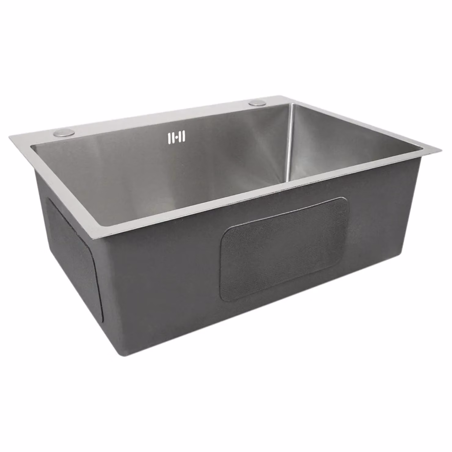 KuKoo Single Undermount Stainless Steel Sink in Silver, W: 60.0 cm, D: 45.0 cm, H: 3.0 cm – 3