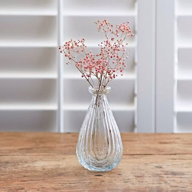 Paper High Small Glass Bud Vase in Transparent Clear