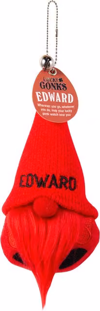History & Heraldry Edward Pre-personalised Lucky Gonk Mascot Keyring in Red