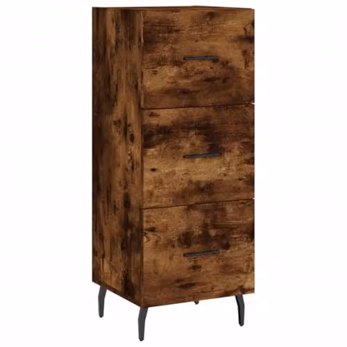 vidaXL Modern Sideboard in Brown Smoked Oak, W/D/H: 34.5 x 34.5 x 90 cm
