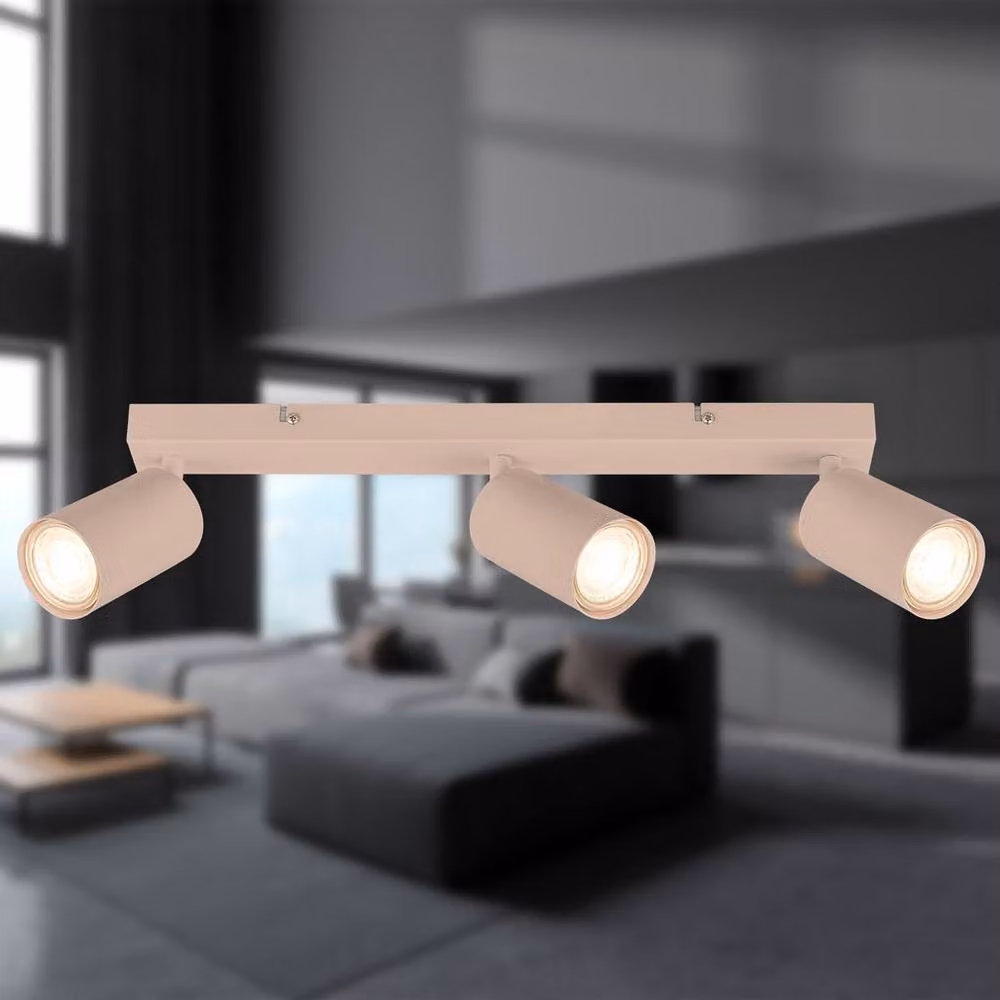 Briloner Beige Modern Metal Ceiling Spotlight with 3 Adjustable GU10 Lights – 5