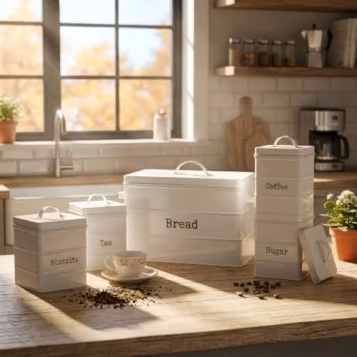 Harbour Housewares Metal Biscuit Tin in White – 7