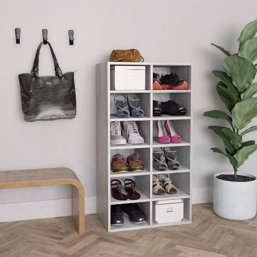 Berkfield Home Grey Concrete Effect Shoe Rack, W/D/H: 54 x 34 x 100.5 cm – 2