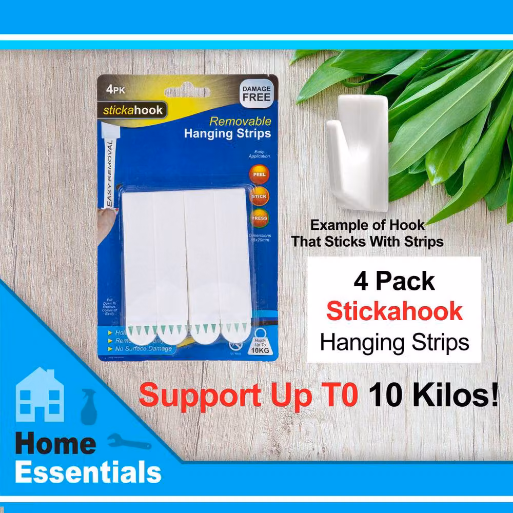 VFM Removable White Picture Hanging Hooks, Pack of 4, 2.5kg Capacity per Set – 2