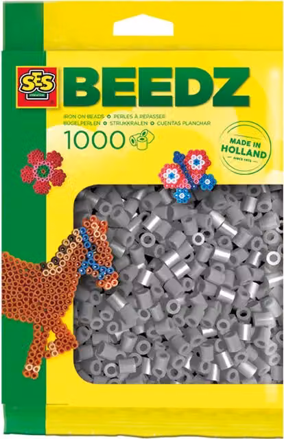 SES Creative Fuse Beads, 1000 Pieces, Grey and Multicolour