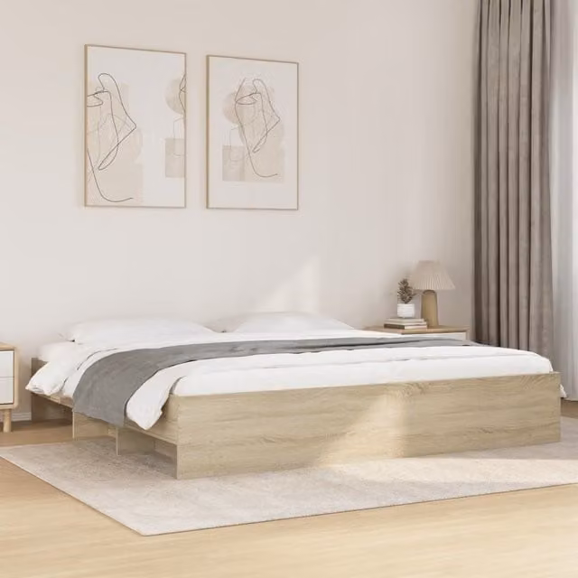 Berkfield Home Super King Bed Frame in Sonoma Oak Brown, Engineered Wood, 180 x 200 cm