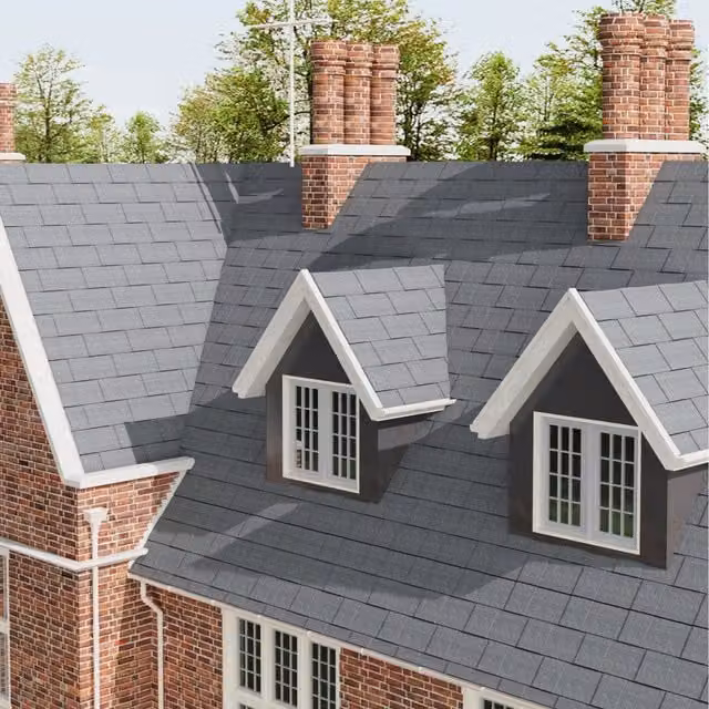 Lifeideas Set of 14 Self-Adhesive Asphalt Roof Shingles, Grey