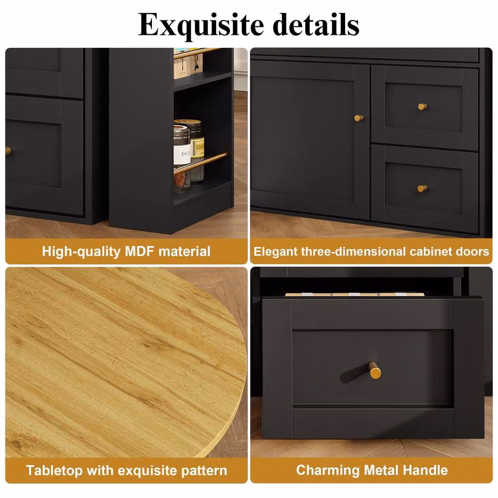 BTM Extendable Bar Table with Storage and Snack Shelf in Black, W/D/H: 105.0 x 39.0 x 138.0 cm – 3