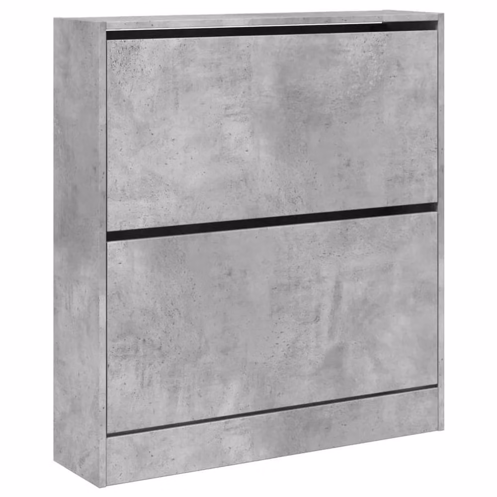 Berkfield Home Shoe Cabinet in Concrete Grey, W/D/H: 80 x 21 x 87.5 cm – 3
