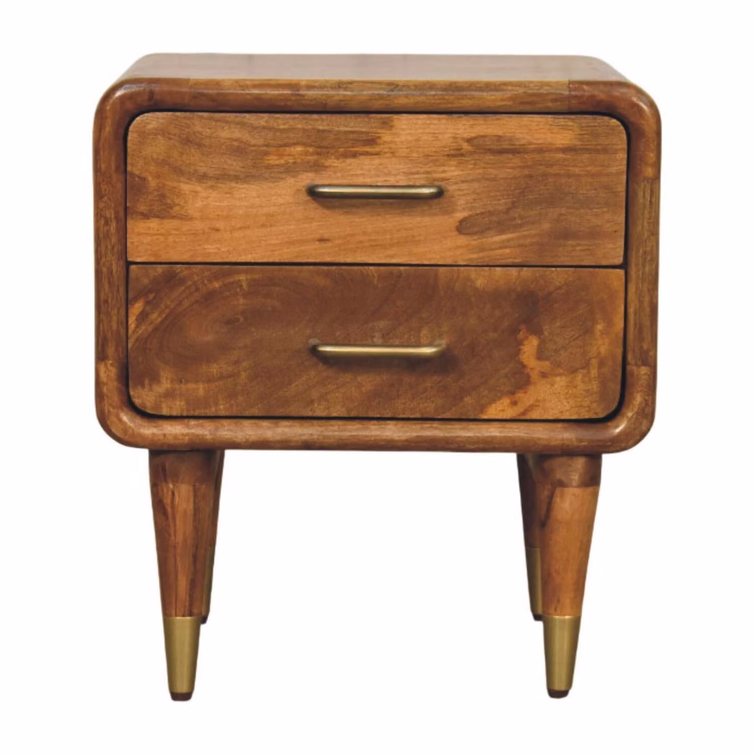 Artisan Furniture Mid Century Mango Wood Bedside Table in Brown – 2