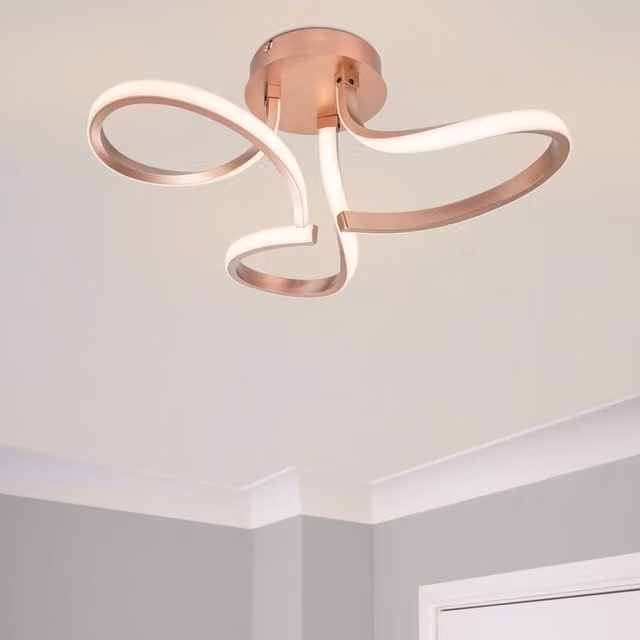 COSYLYTE Moss 3 Light Integrated LED Ceiling Light in Copper