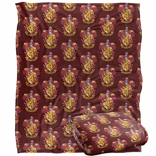 LOGOVISION Harry Potter Gryffindor Crest 2 Silky Touch Super Soft Fleece Throw Blanket, Multicolour and White, W/D/H: 152 x 127 cm – 1