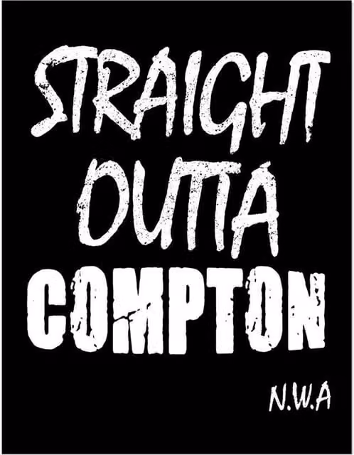 Eazy-E Straight Outta Compton Framed Typography Poster in Black – 1