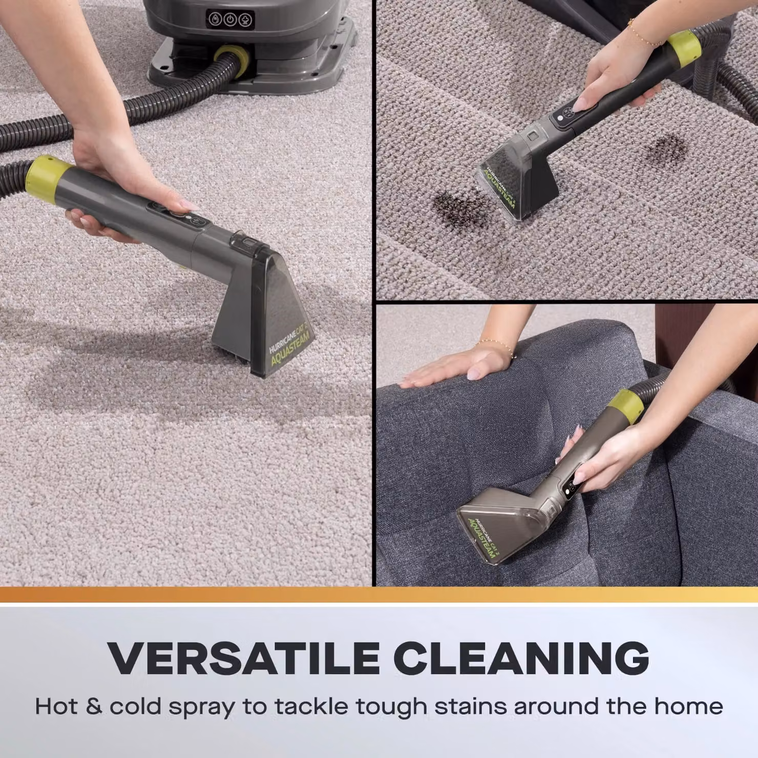 Daewoo AquaSteam Handheld Upholstery Steam Cleaner and Carpet Spot Washer in Grey – 3