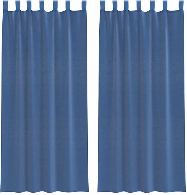 Berkfield Home Royal Blue Voile Fabric Panel Curtains with Tabs, 2 Pack, W: 140 cm, H: 225 cm – 1