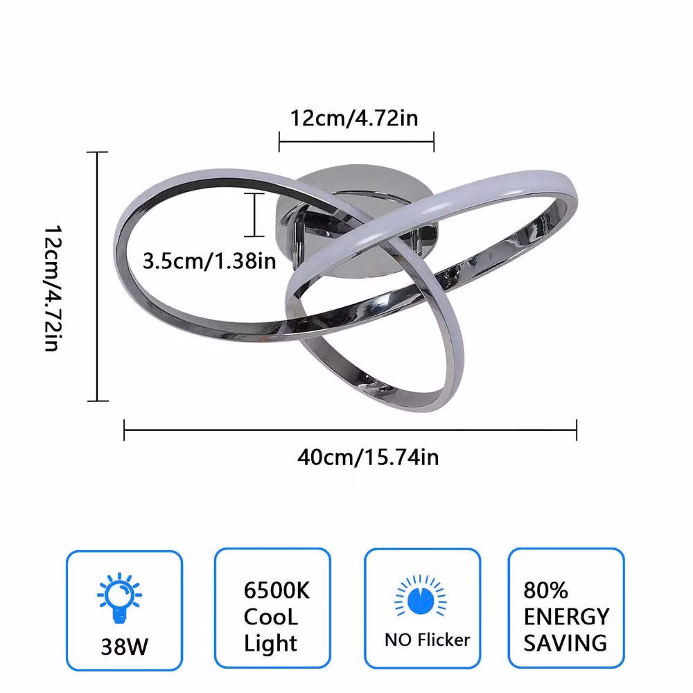 COMELY Modern LED Curved Ceiling Light in Chrome and White for Hallways – 2