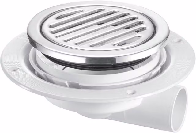 McAlpine Untrapped Gully 1 1/2 inch Horizontal Outlet, Round Tile, USG3-R125SS, Grey