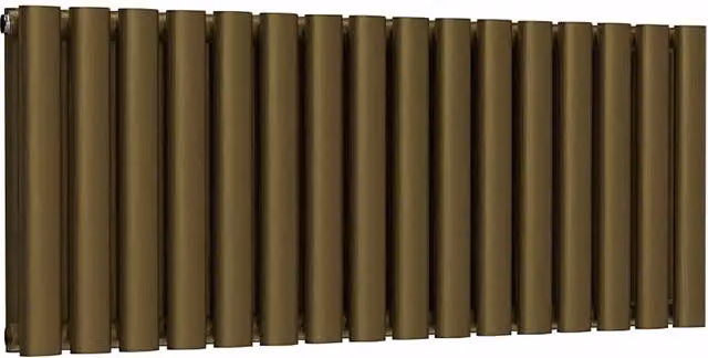 Lux Heat Oval Horizontal Double Radiator in Gold or Bronze, W: 96.0 cm, H: 40.0 cm