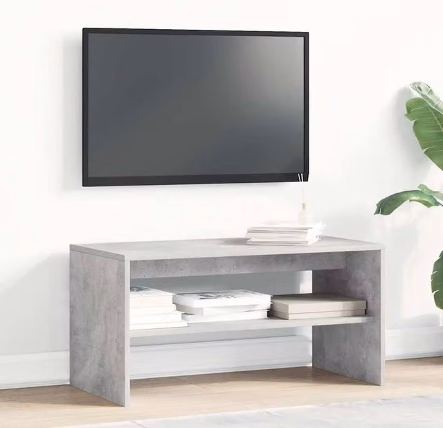 Berkfield Home TV Cabinet in Concrete Grey, W/D/H: 80 x 40 x 40 cm