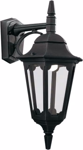 Netlighting Parish Black Outdoor Wall Lantern Light with IP44 Rating and E27 Socket