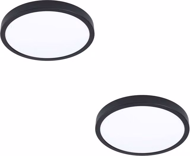 Loops 2 Pack Black Round LED Ceiling Lights for Modern Indoor Use