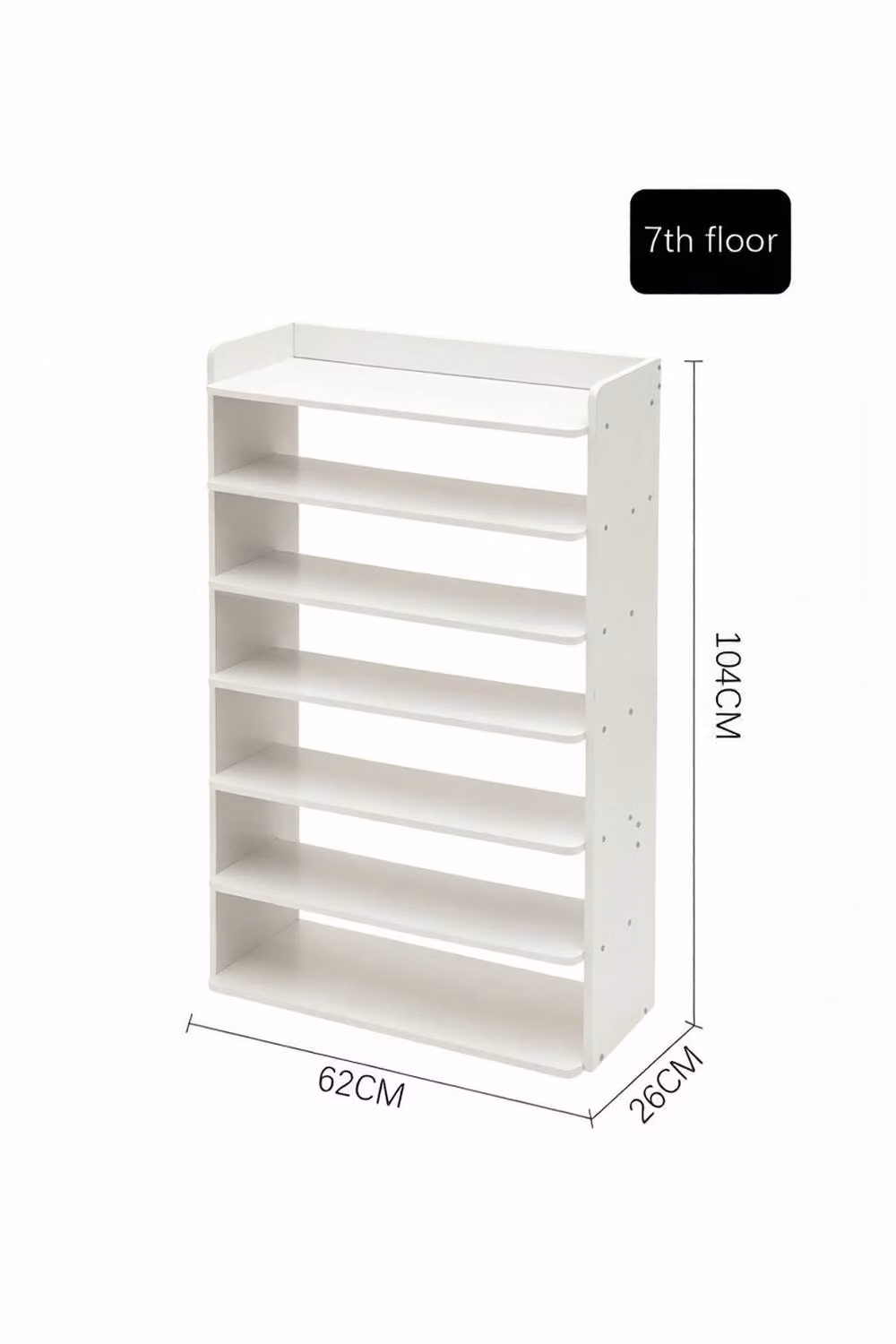 Garden Sanctuary 7-Tier Freestanding Minimalist Shoe Rack in White – 2