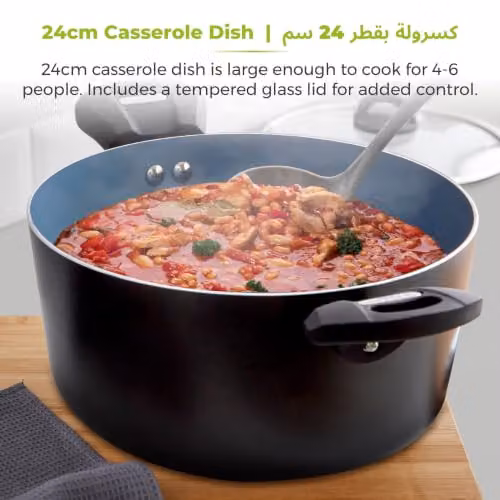 Tower T80304 Cerasure 24cm Ceramic Casserole Dish with Non-Stick Coating, Grey – 3