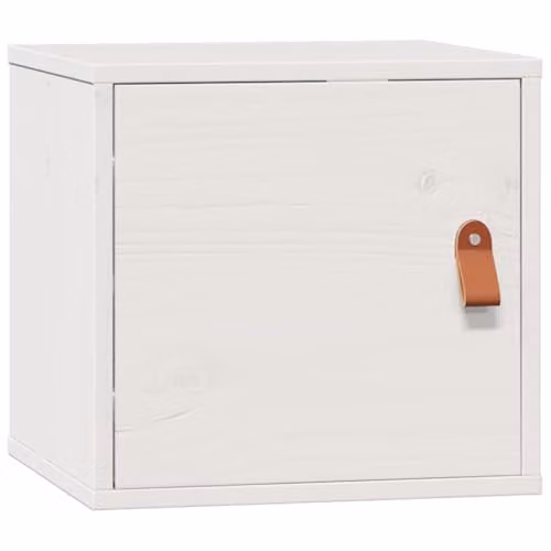 vidaXL White Solid Wood Pine Wall Cabinet with Hinged Doors and Internal Shelves W/D/H: 31.5 x 30 x 30 cm – 1