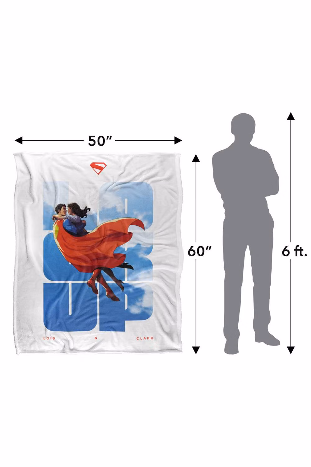 Warner Bros. Superman 2025 Lois Look Up Super Soft Silky Touch Fleece Throw Blanket, Multicolour, W: 152 cm, D: 127 cm – 3