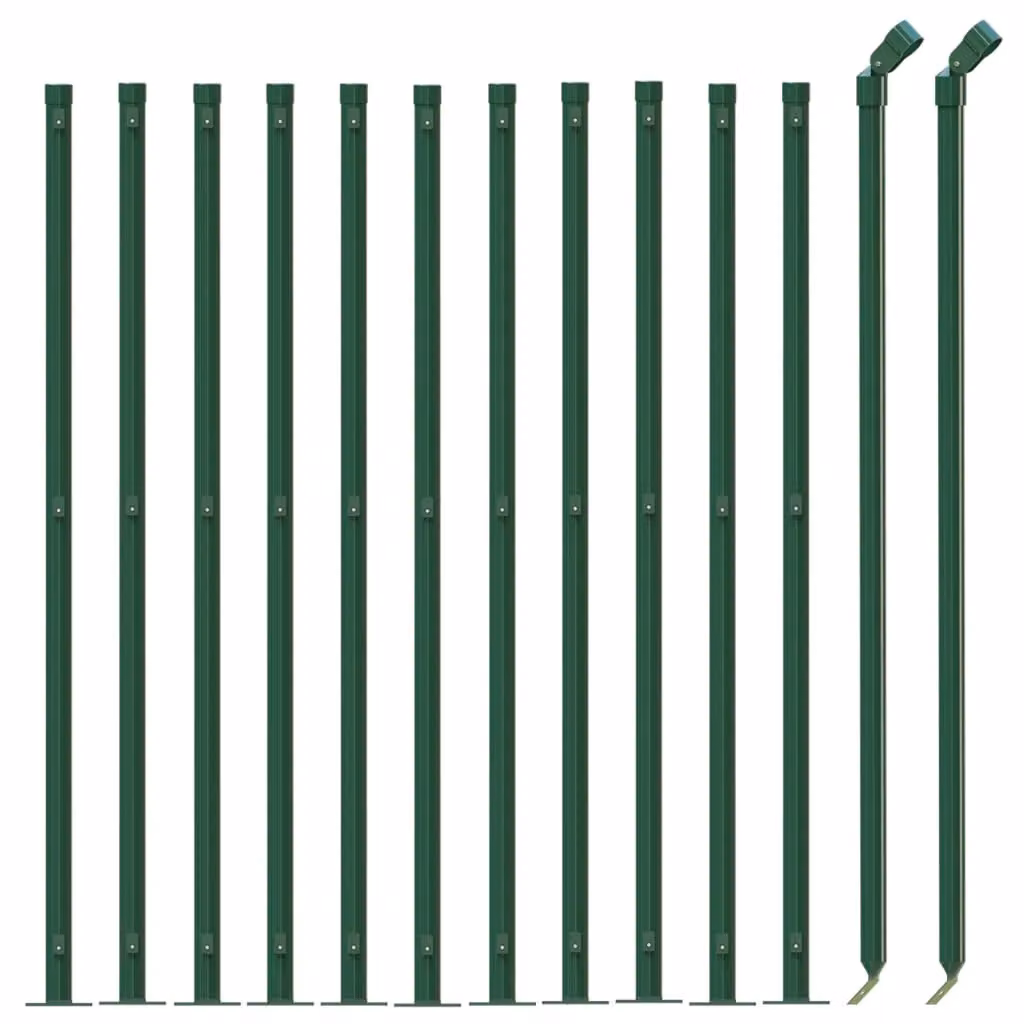 Berkfield Home Green PVC Coated Steel Chain Link Fence with Flange, H: 0.8 m, L: 25 m – 2
